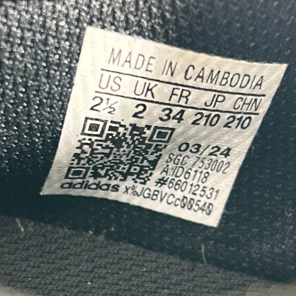 Adidas Goletto Boys Soccer Cleats Shoes Size 2.5 Black Green Kids Youth Sneakers - Picture 10 of 12